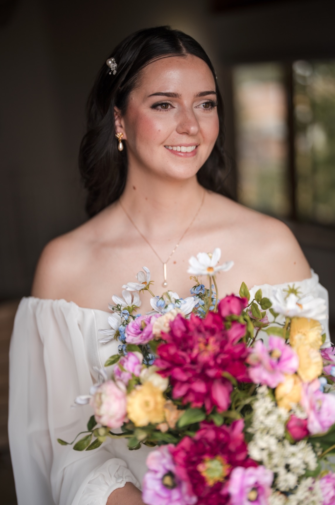 Bride with colorful bouquet — Casey Addason Photo + Video
