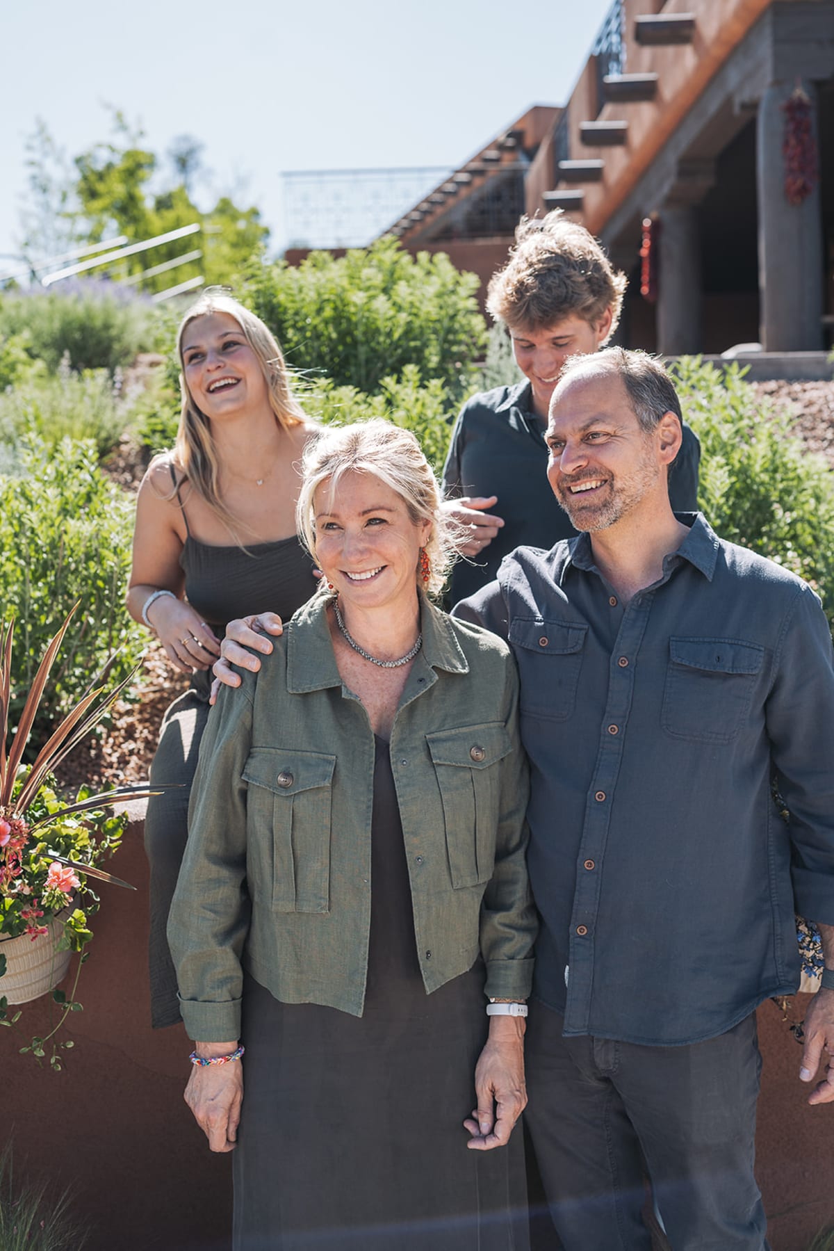 Outdoor family portrait in golden hour at Bishop's Lodge — Casey Addason Photography