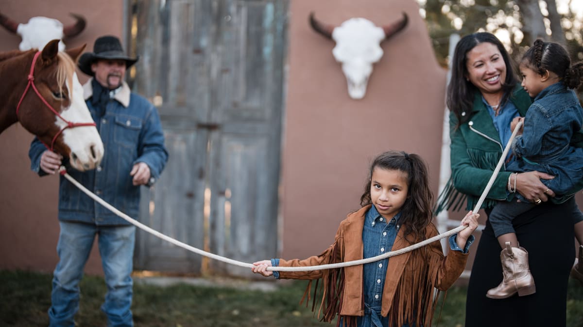 Outdoor family portrait on trails near Santa Fe, New Mexico — Casey Addason Photography
