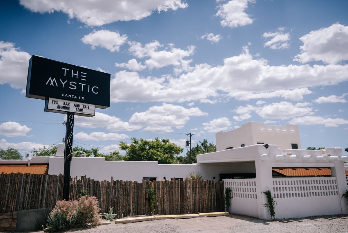 Mid-century modern venue exterior, The Mystic Santa Fe — Casey Addason Photography