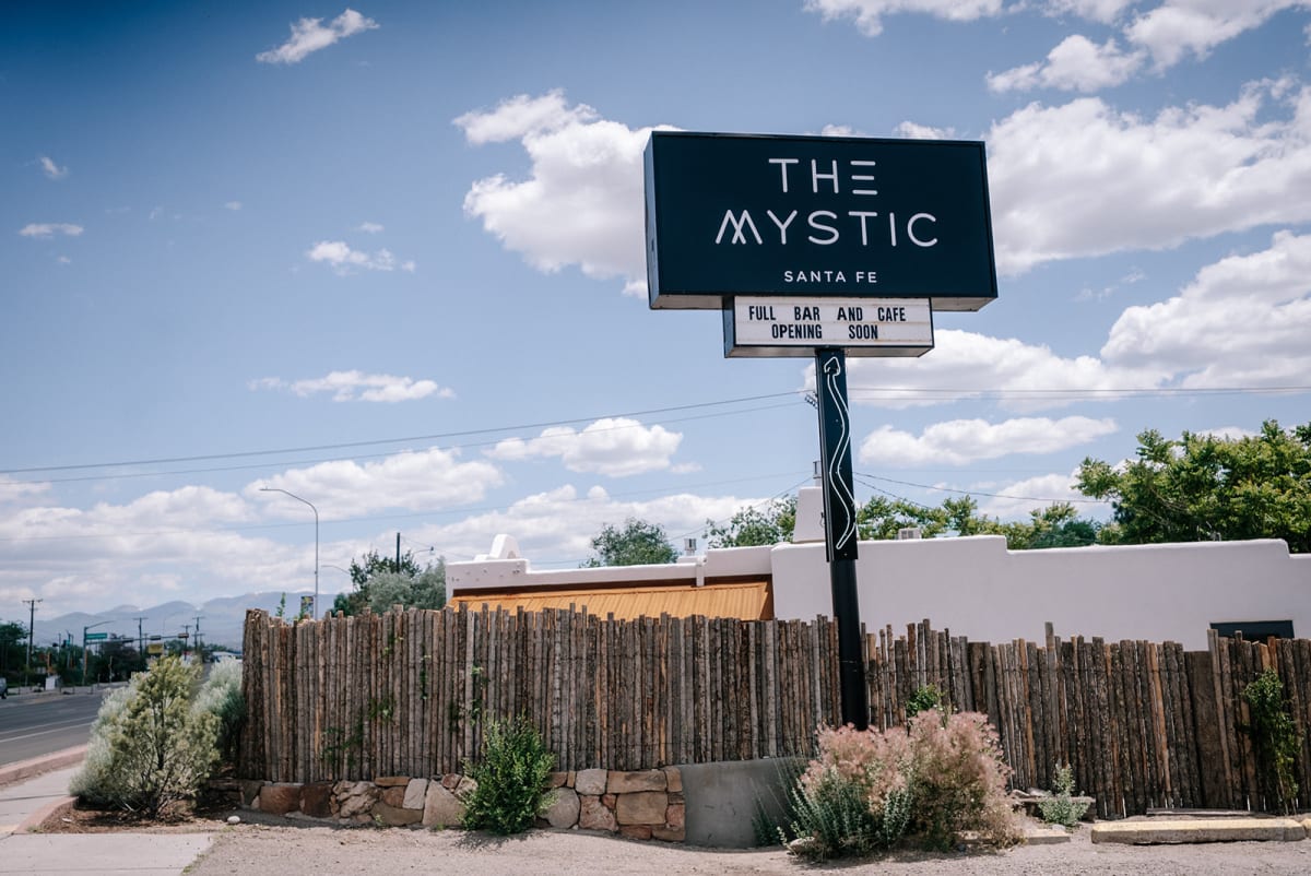 The Mystic Hotel exterior with palisade fence, Santa Fe — Casey Addason Photography