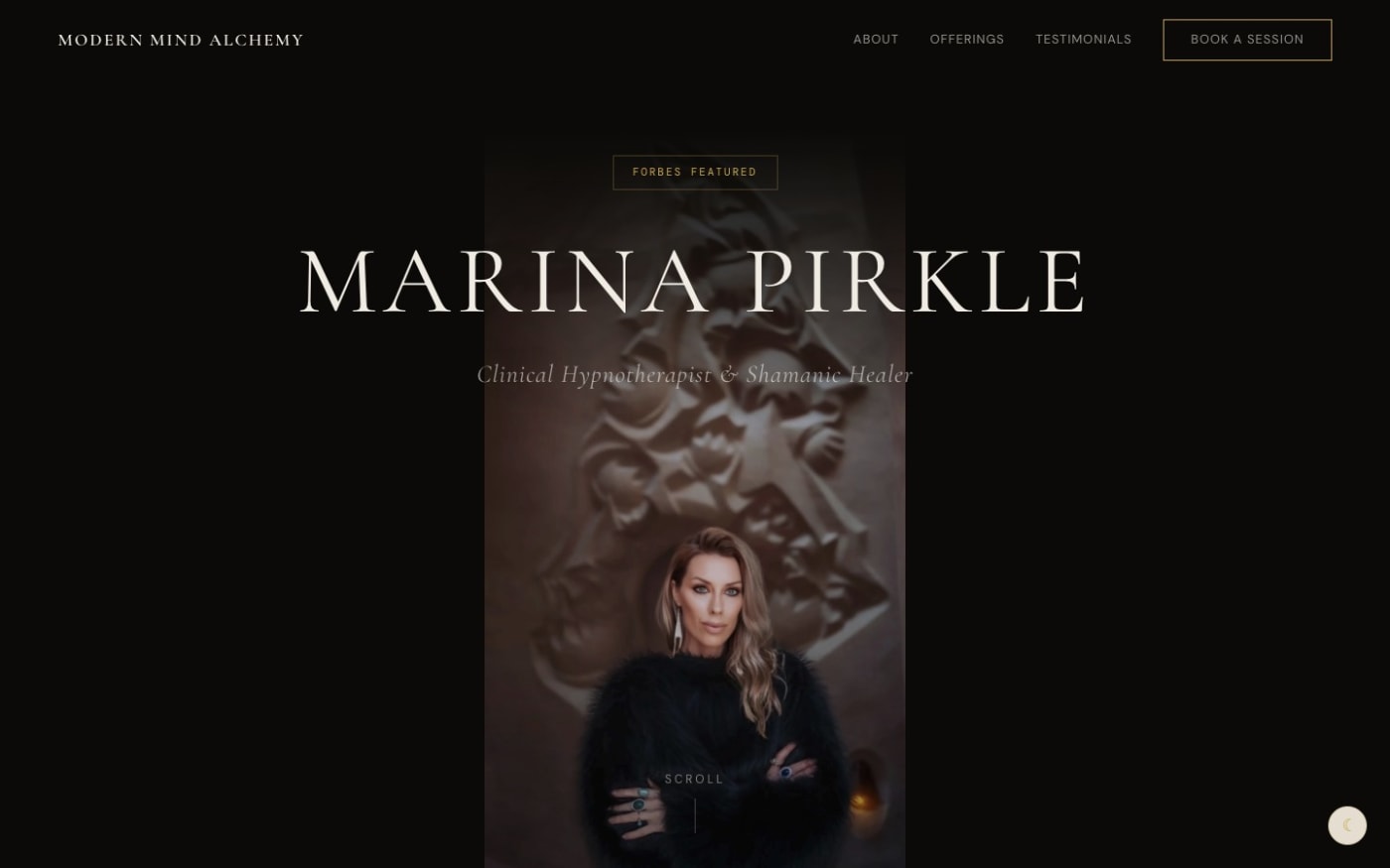 Modern Mind Alchemy — desktop view of homepage