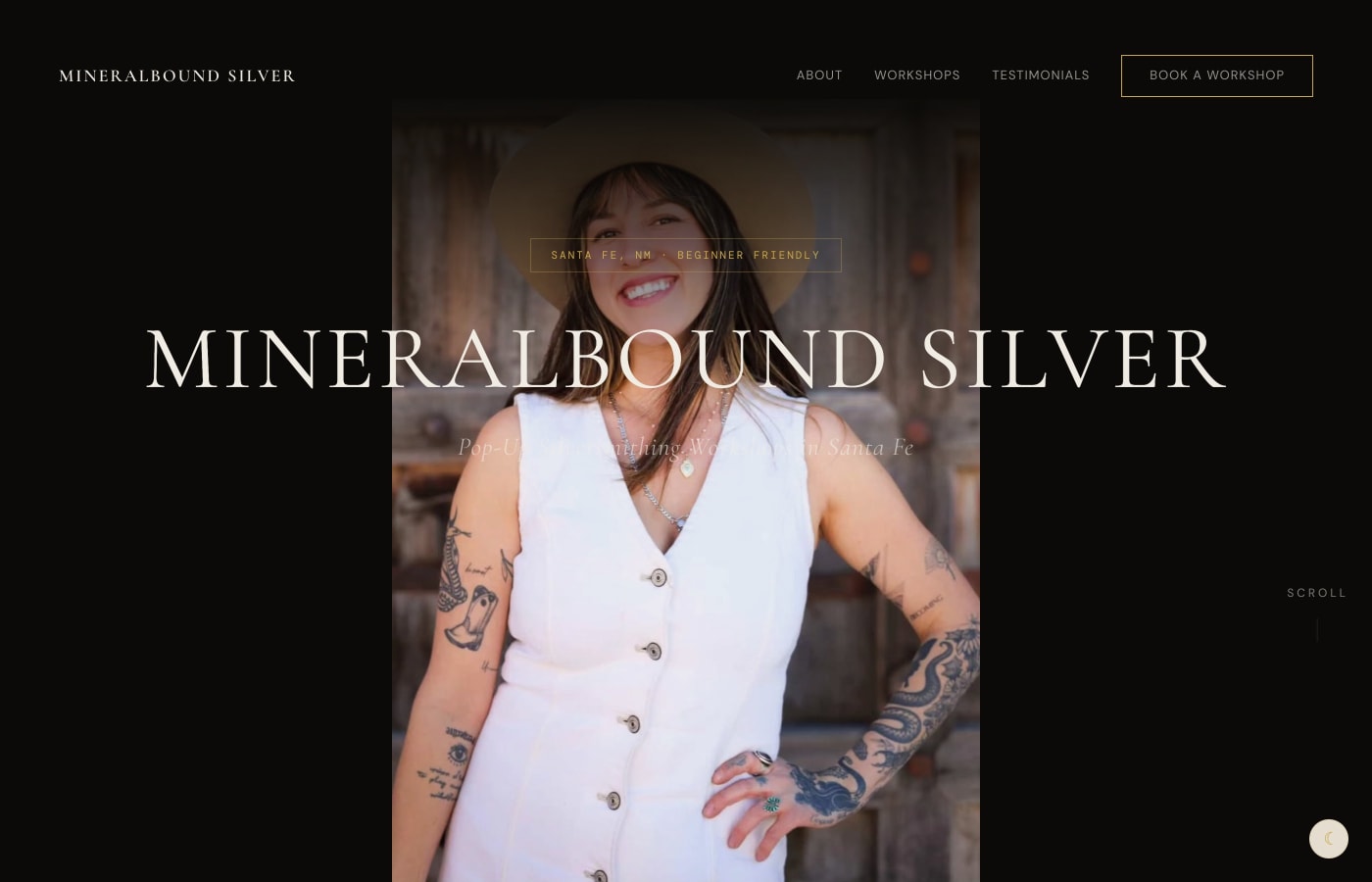 Mineralbound Silver — desktop view of homepage