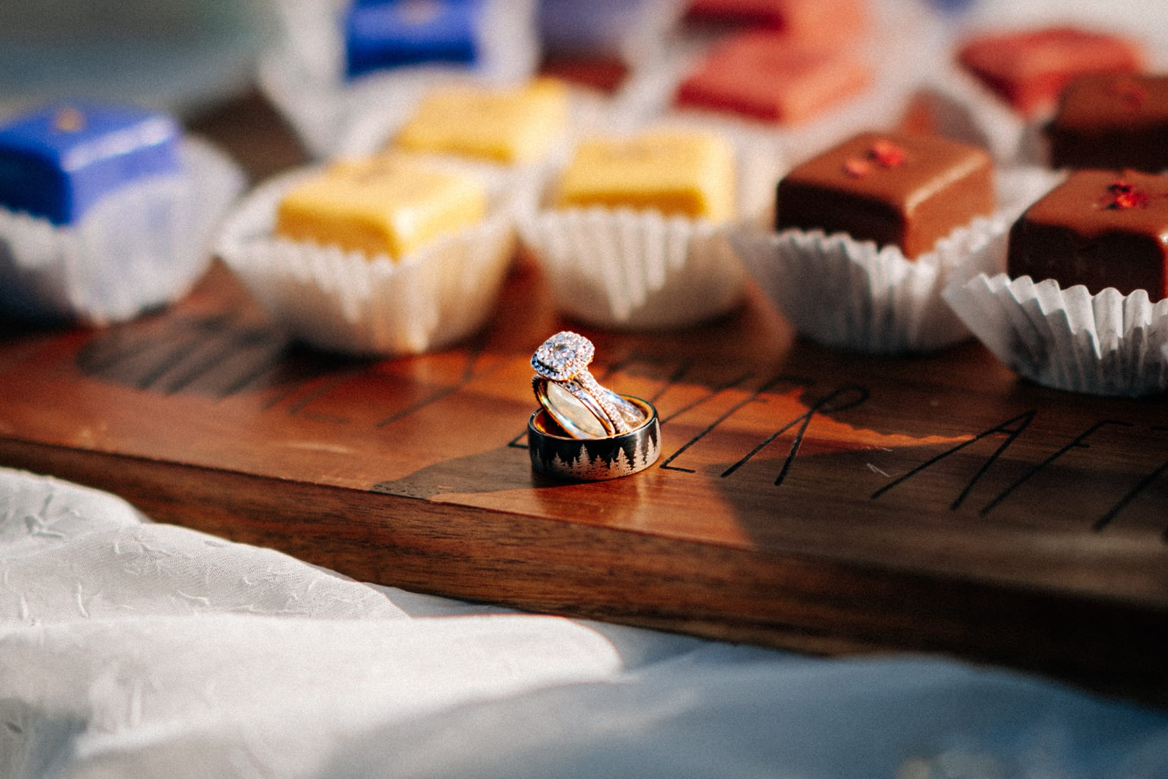 Wide landscape bridal editorial shot