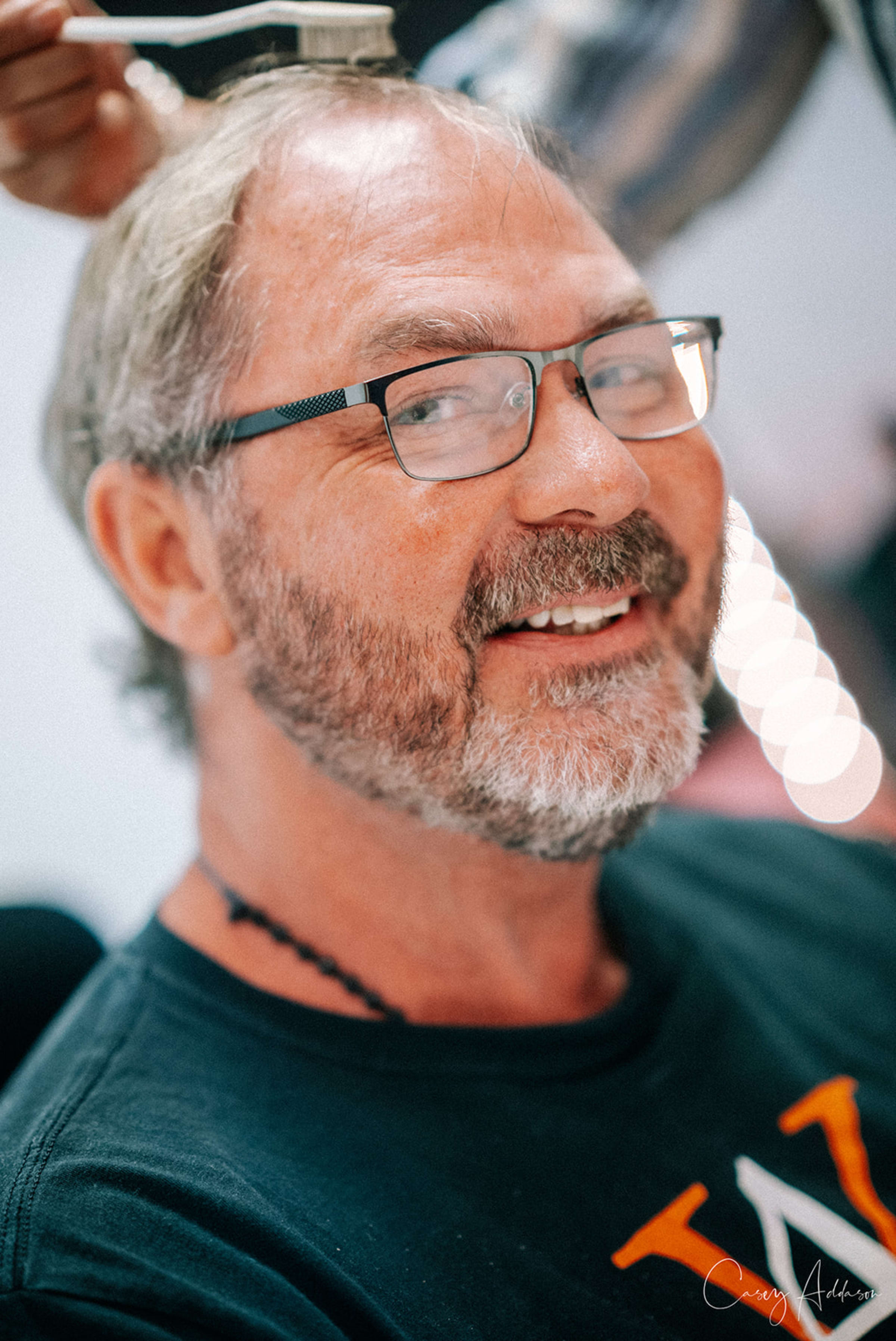 Candid backstage moment during a Santa Fe performance production