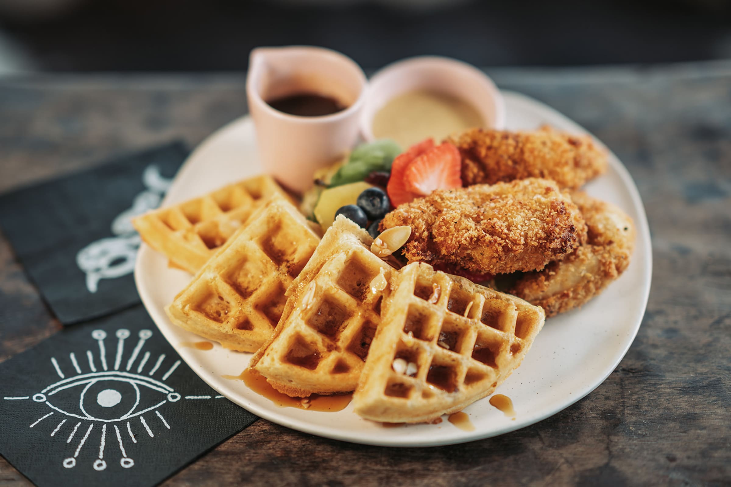 Overhead food photography composition at The Mystic, Santa Fe