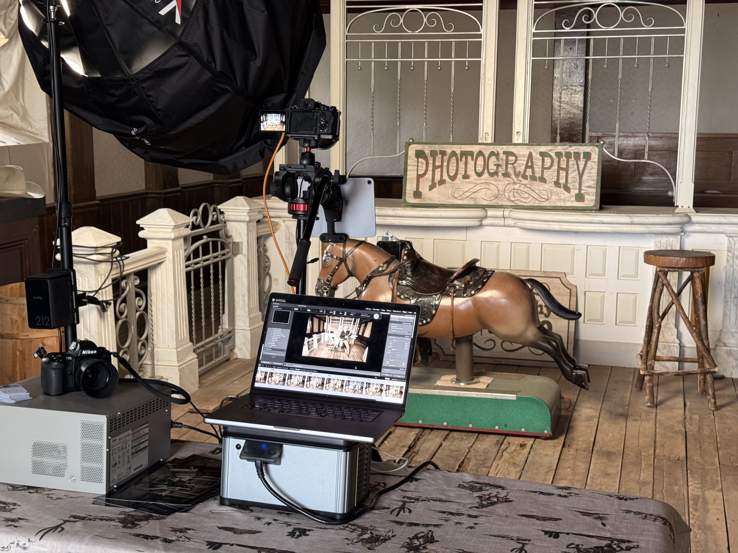 On-site event portrait setup — Casey Addason Photography