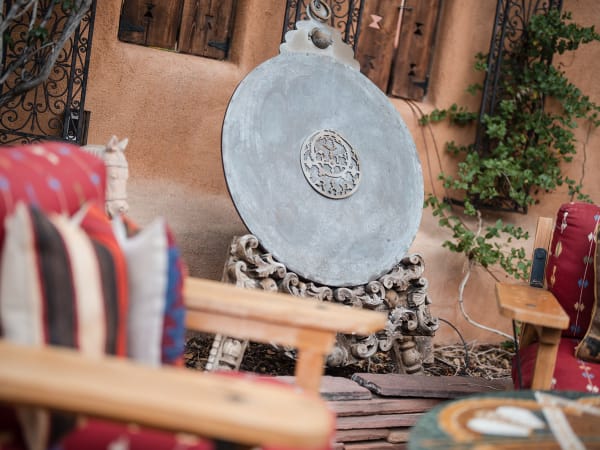 Courtyard event at blue hour Santa Fe — Casey Addason Photography