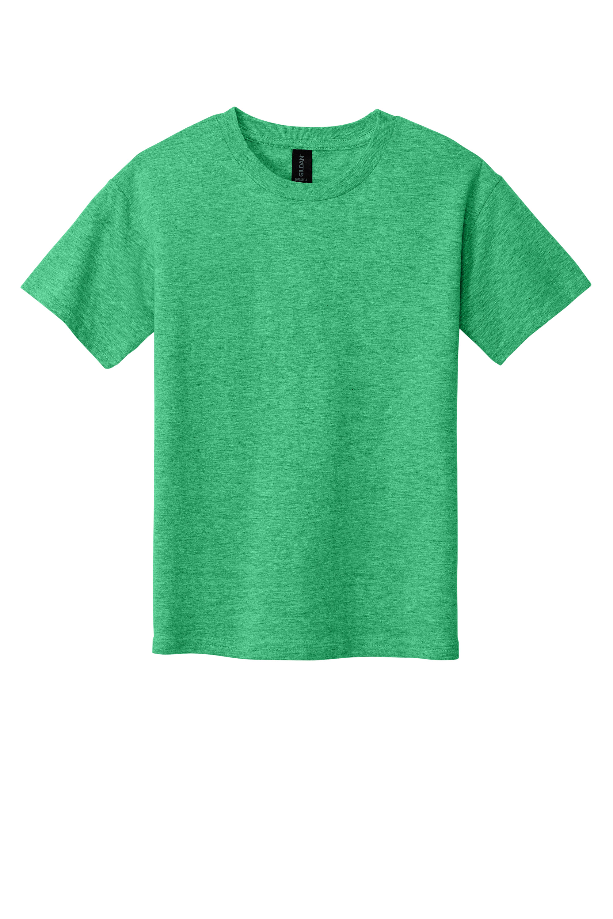 Gildan 64000B Youth Softstyle T-Shirt – Heather Irish Green, 1-3 pieces, Blank