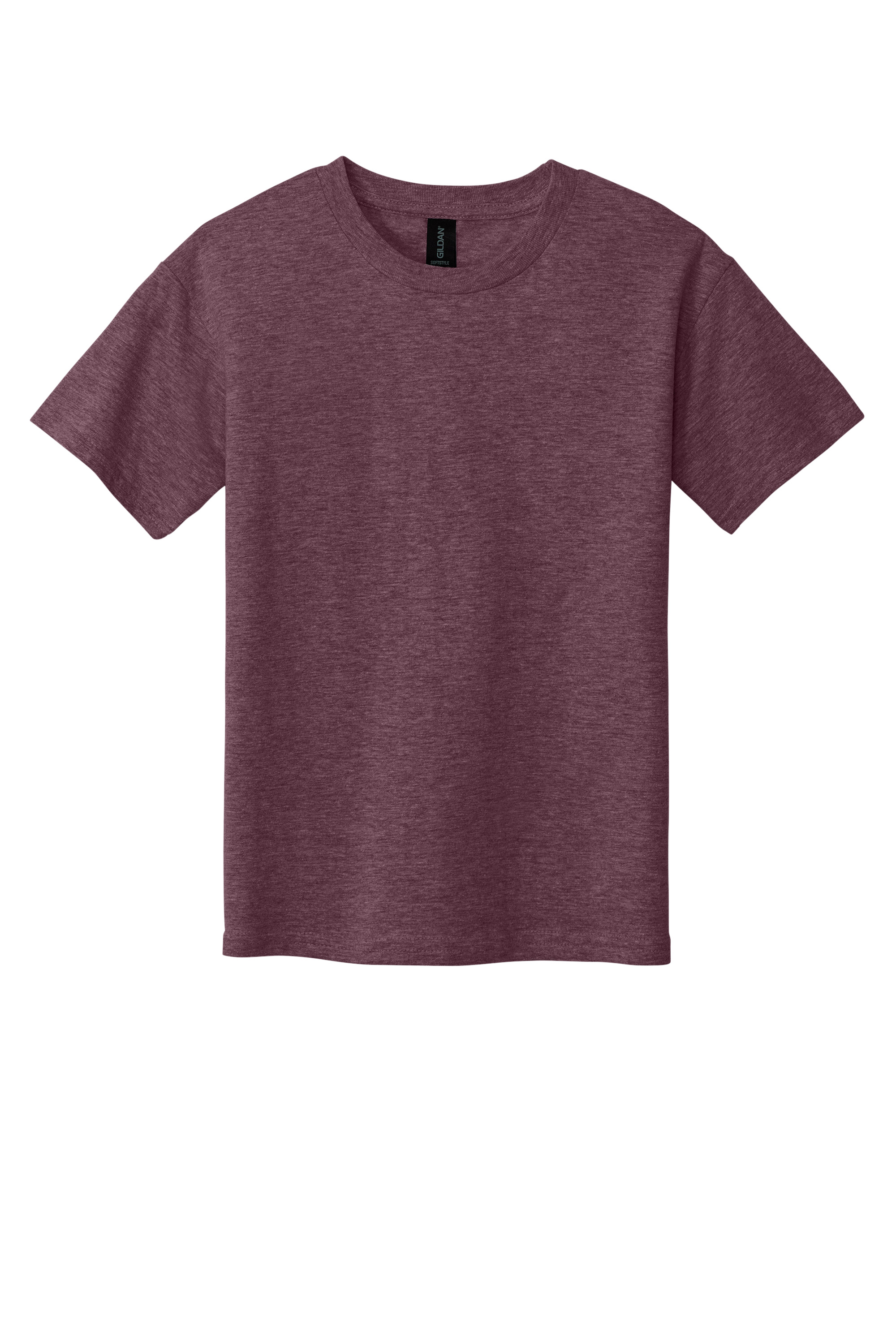 Gildan 64000B Youth Softstyle T-Shirt – Heather Maroon, 21-23 pieces, Blank