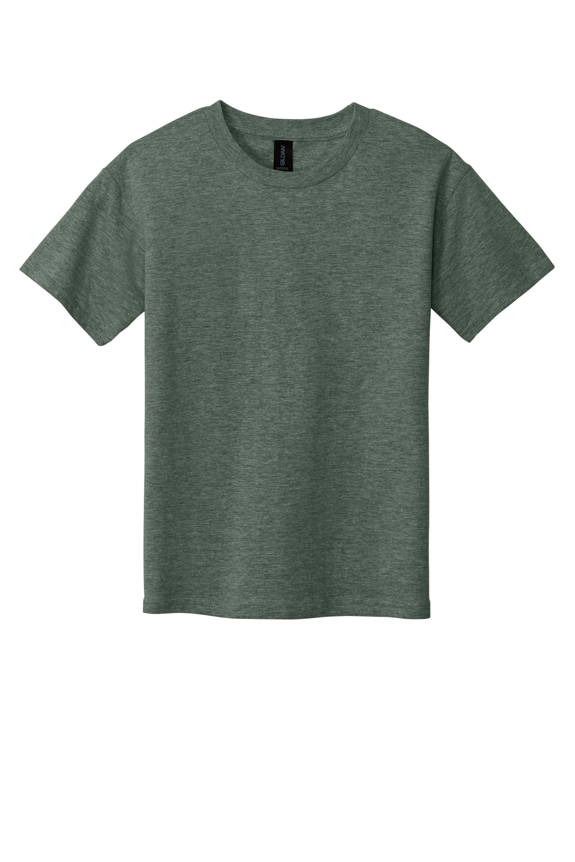 Gildan 64000B Youth Softstyle T-Shirt – Heather Military Green, 13-15 pieces, Blank