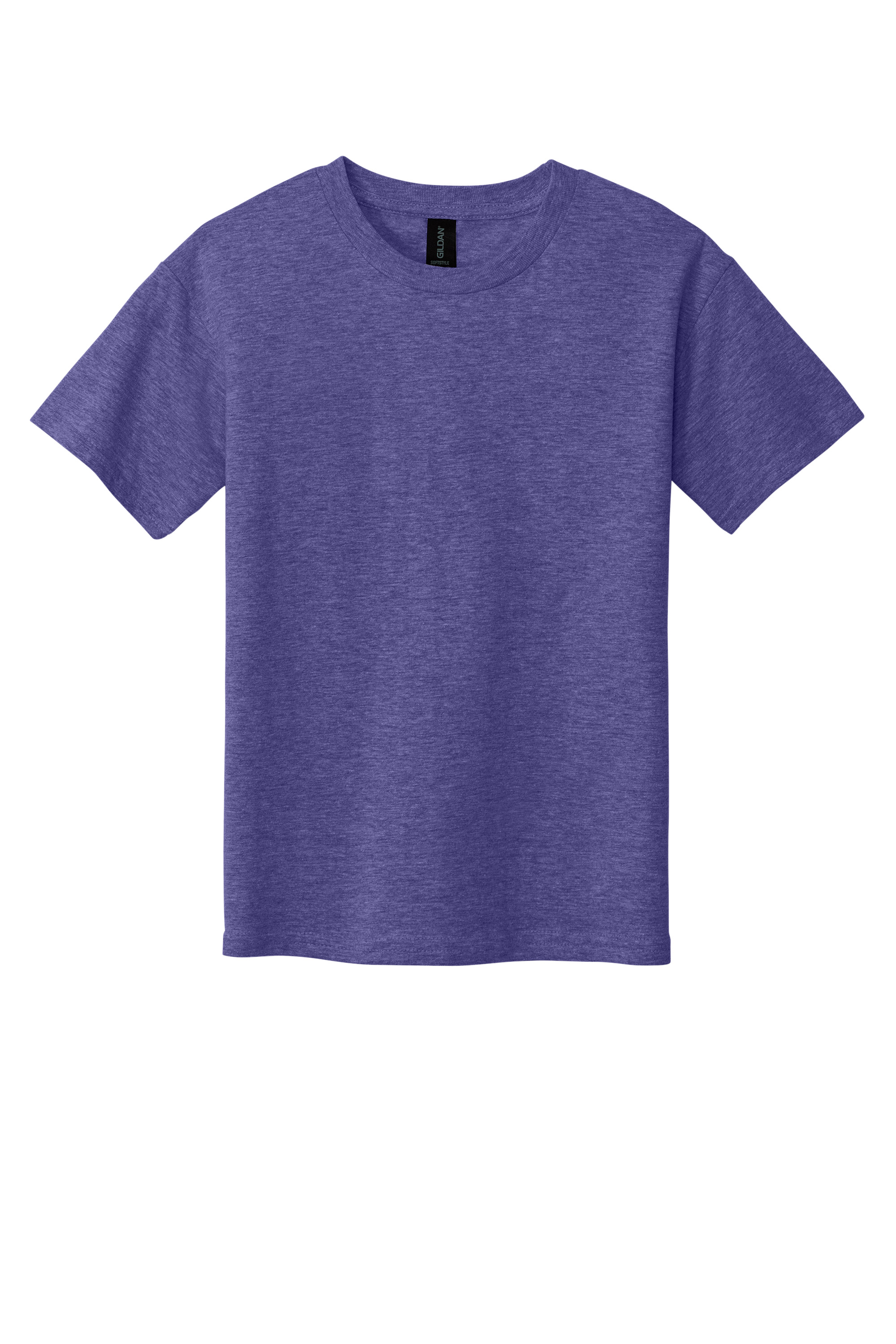 Gildan 64000B Youth Softstyle T-Shirt – Heather Purple, 100+ pieces, Blank