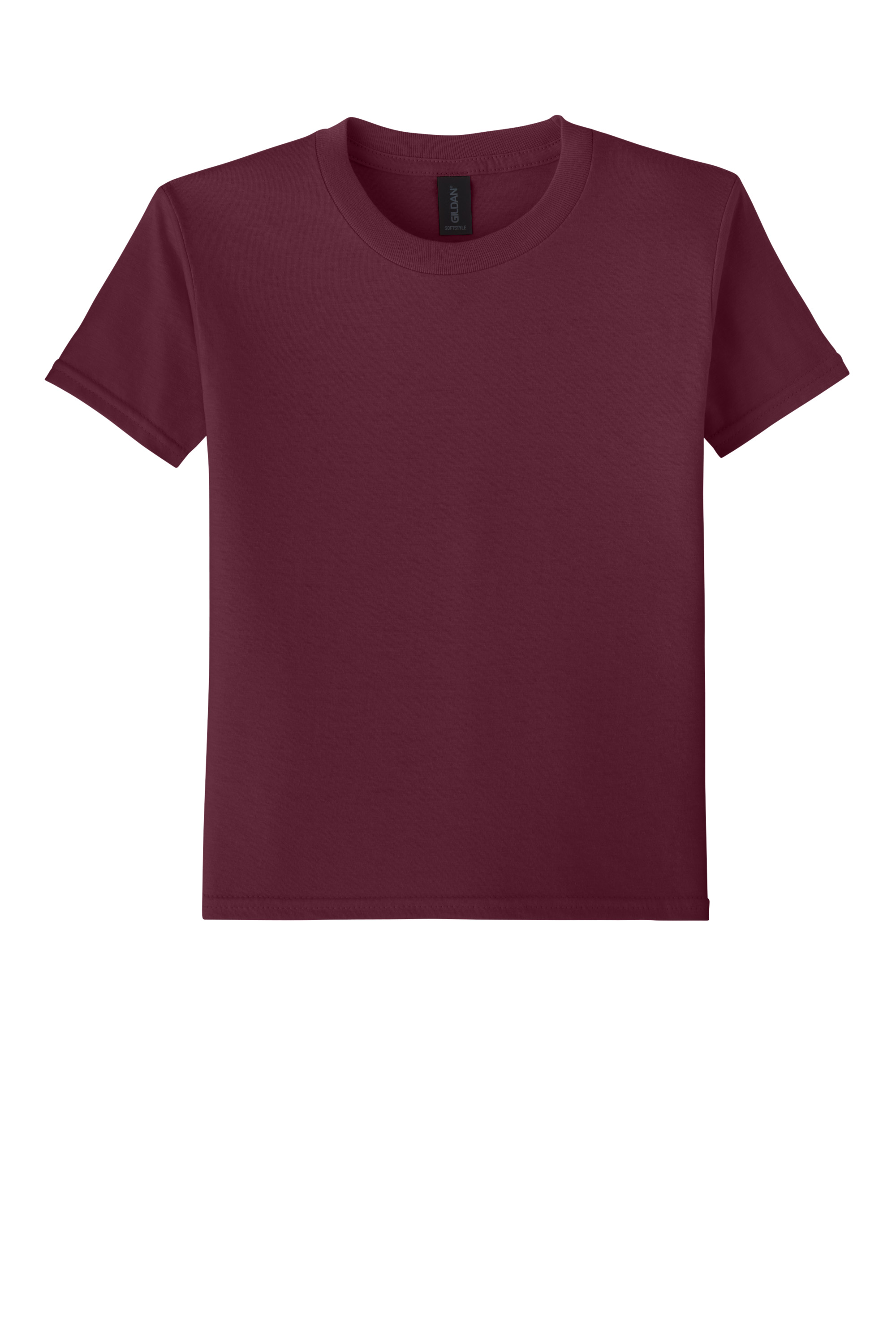 Gildan 64000B Youth Softstyle T-Shirt – Maroon, Custom Qty, Blank