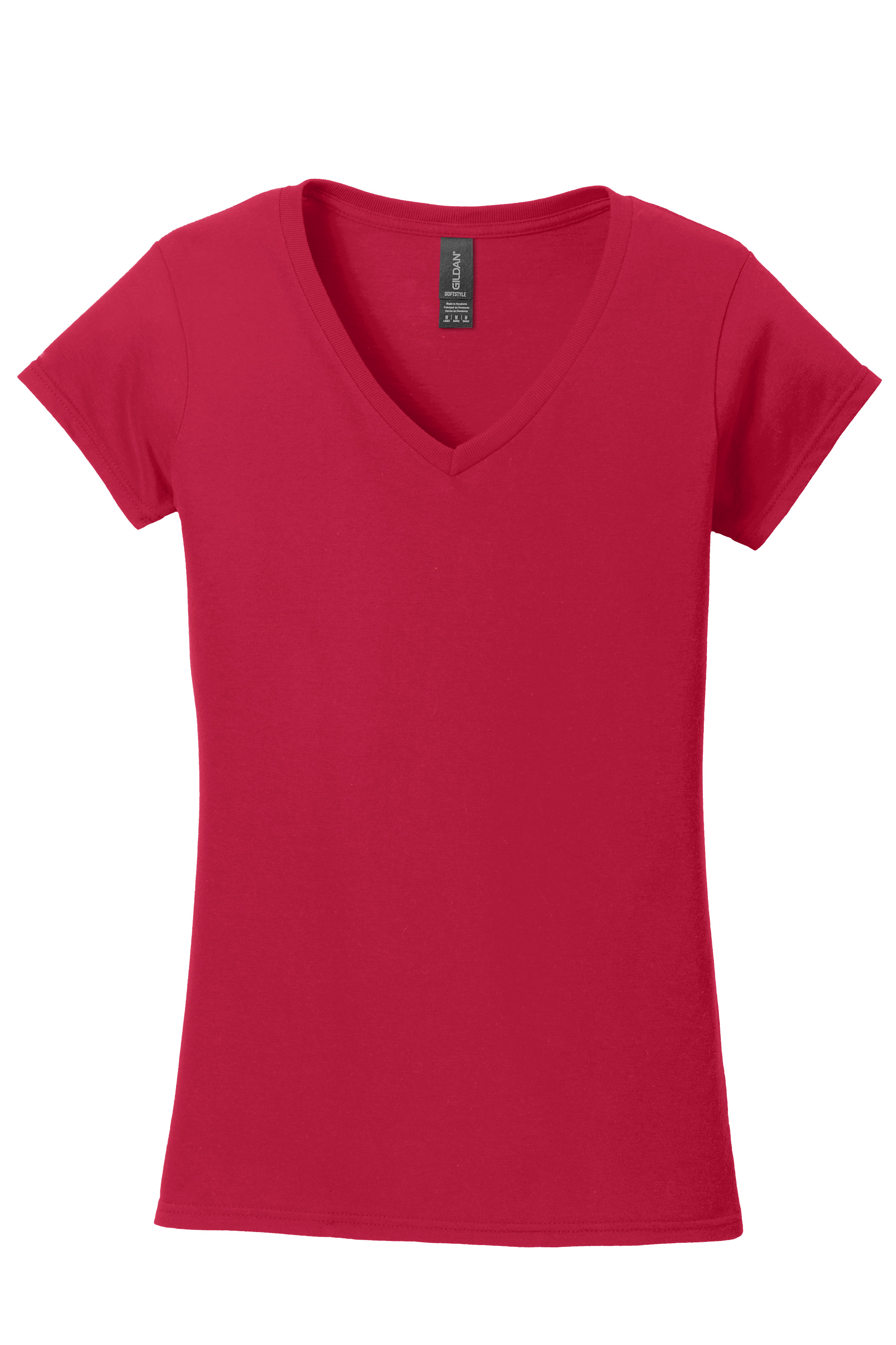 Gildan G64V00L Softstyle Women's V-Neck T-Shirt – Cherry Red, 21-23 pieces, Blank