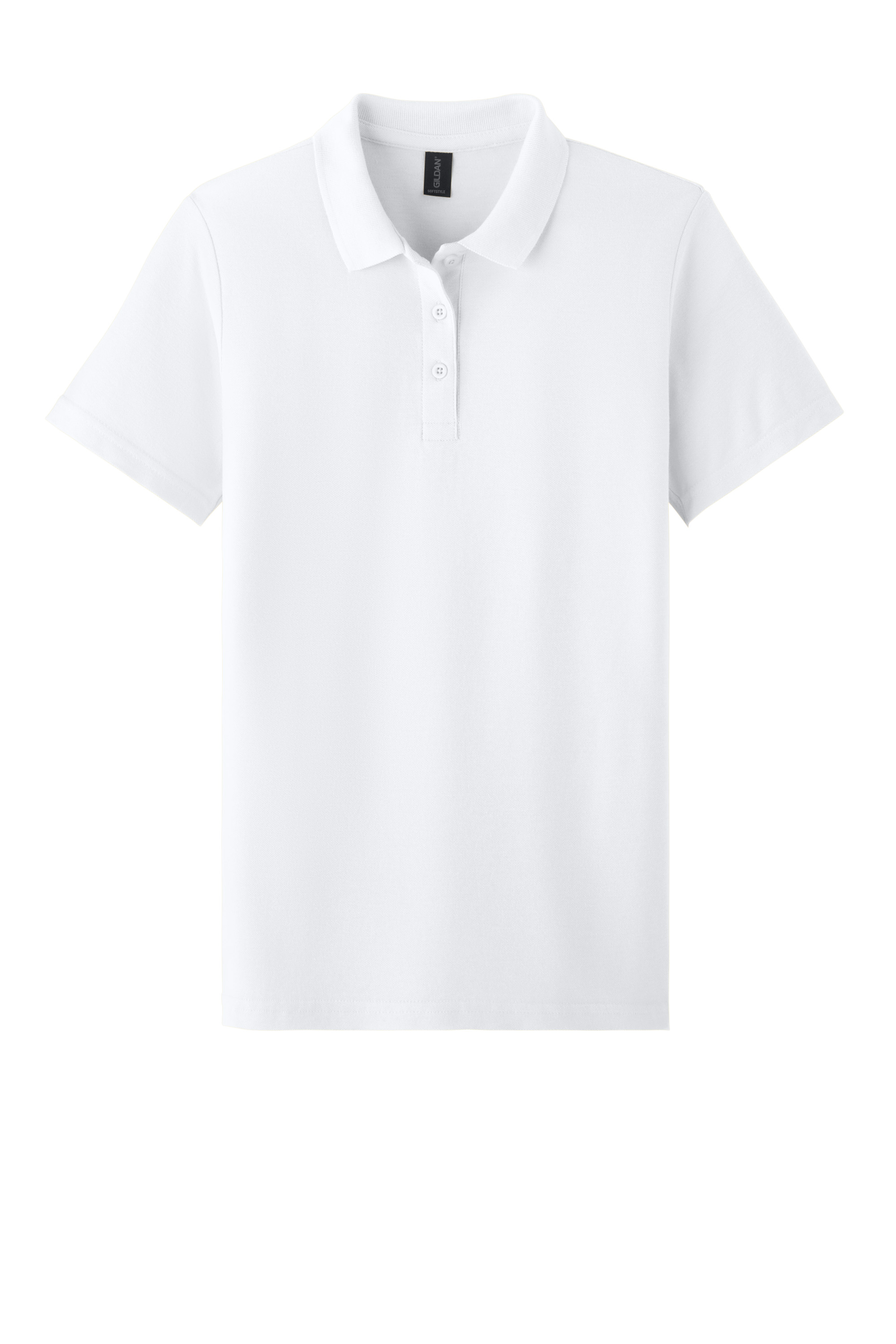 Gildan G64800L Softstyle Women's Piqué Polo – White, 21-23 pieces, Front Print