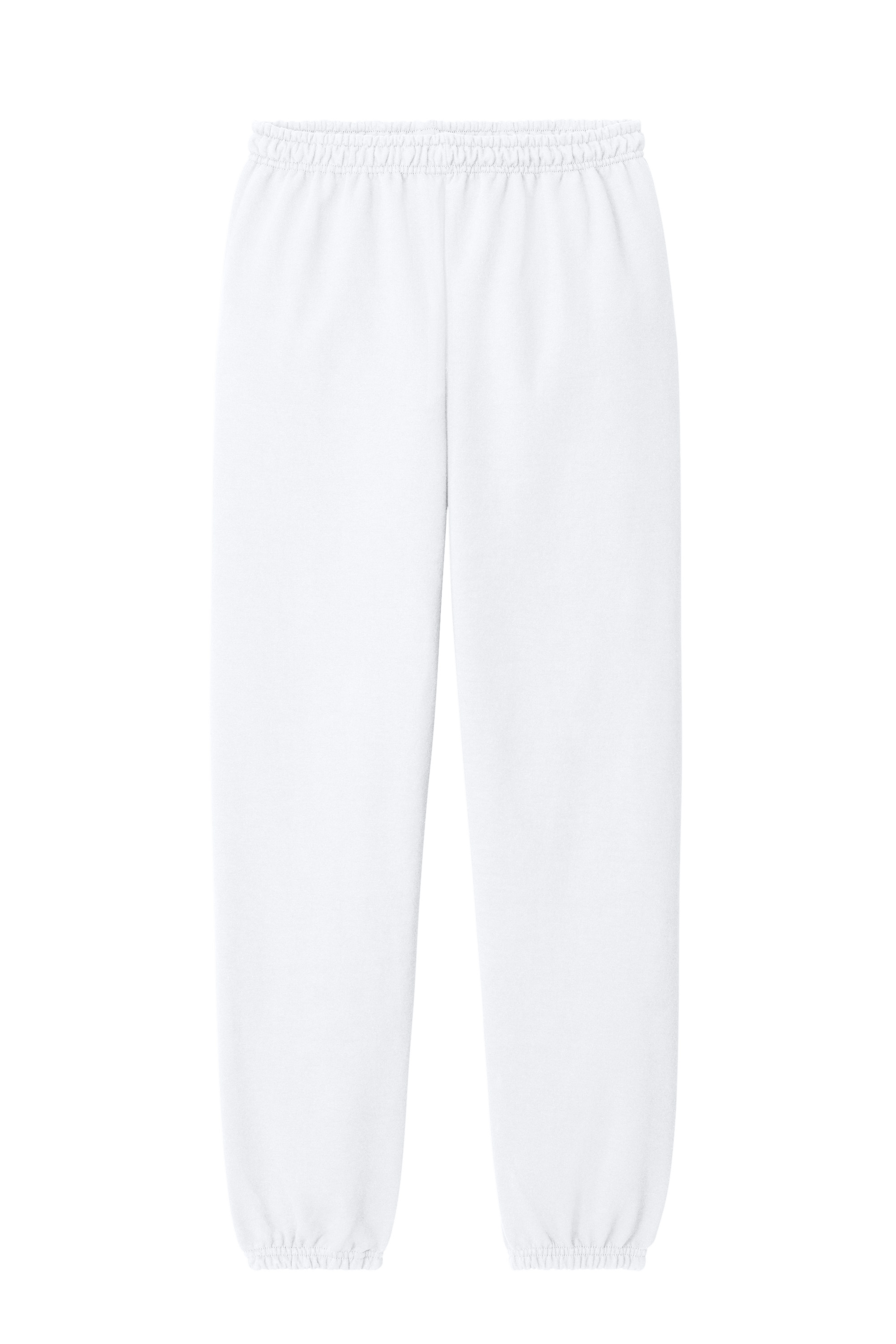 Gildan Heavy Blend Elastic Bottom Sweatpant – White, 9-12 pieces, Blank