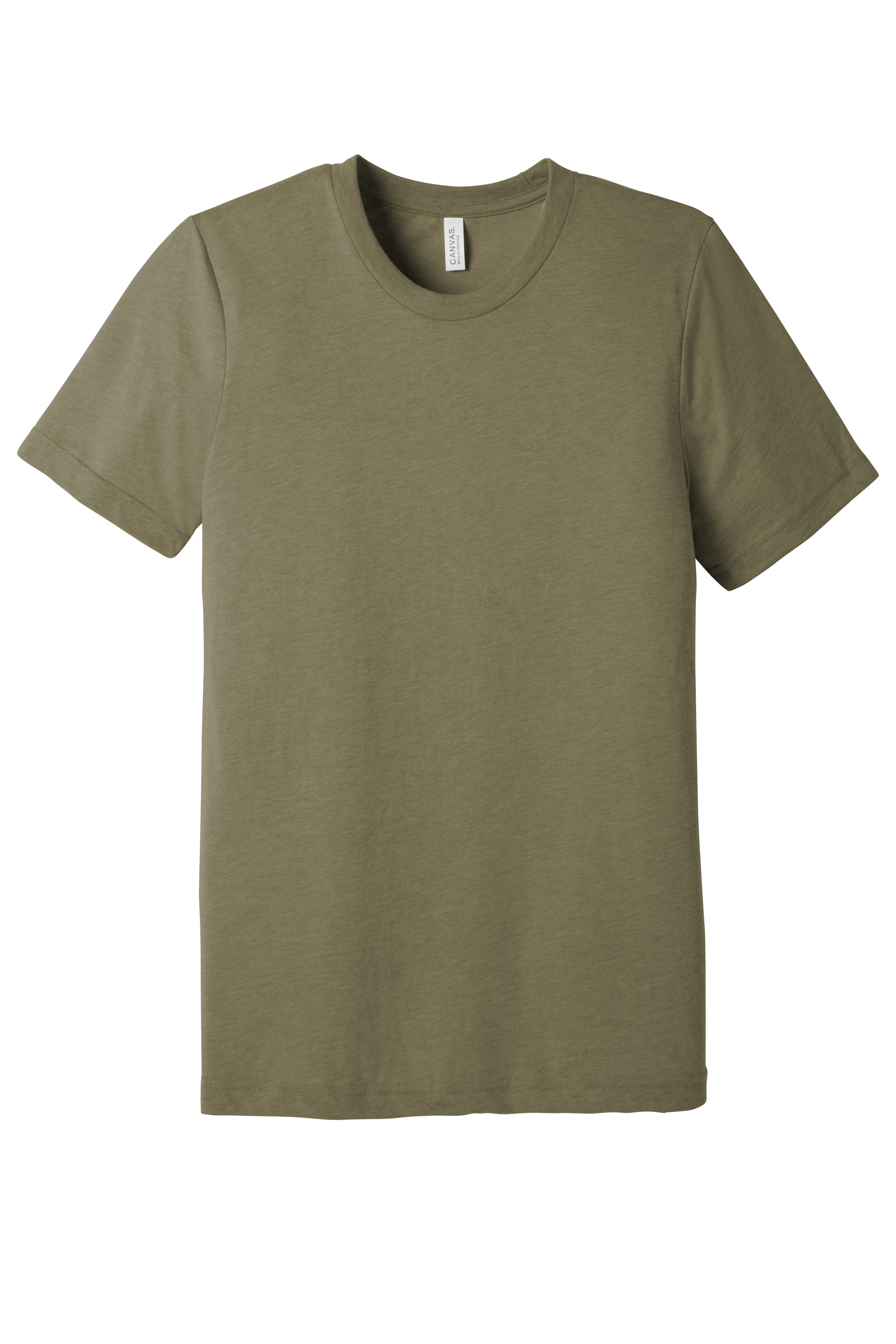 Bella+Canvas BC3413 Unisex Triblend Short Sleeve Tee – Olive Triblend, Custom Qty, Blank