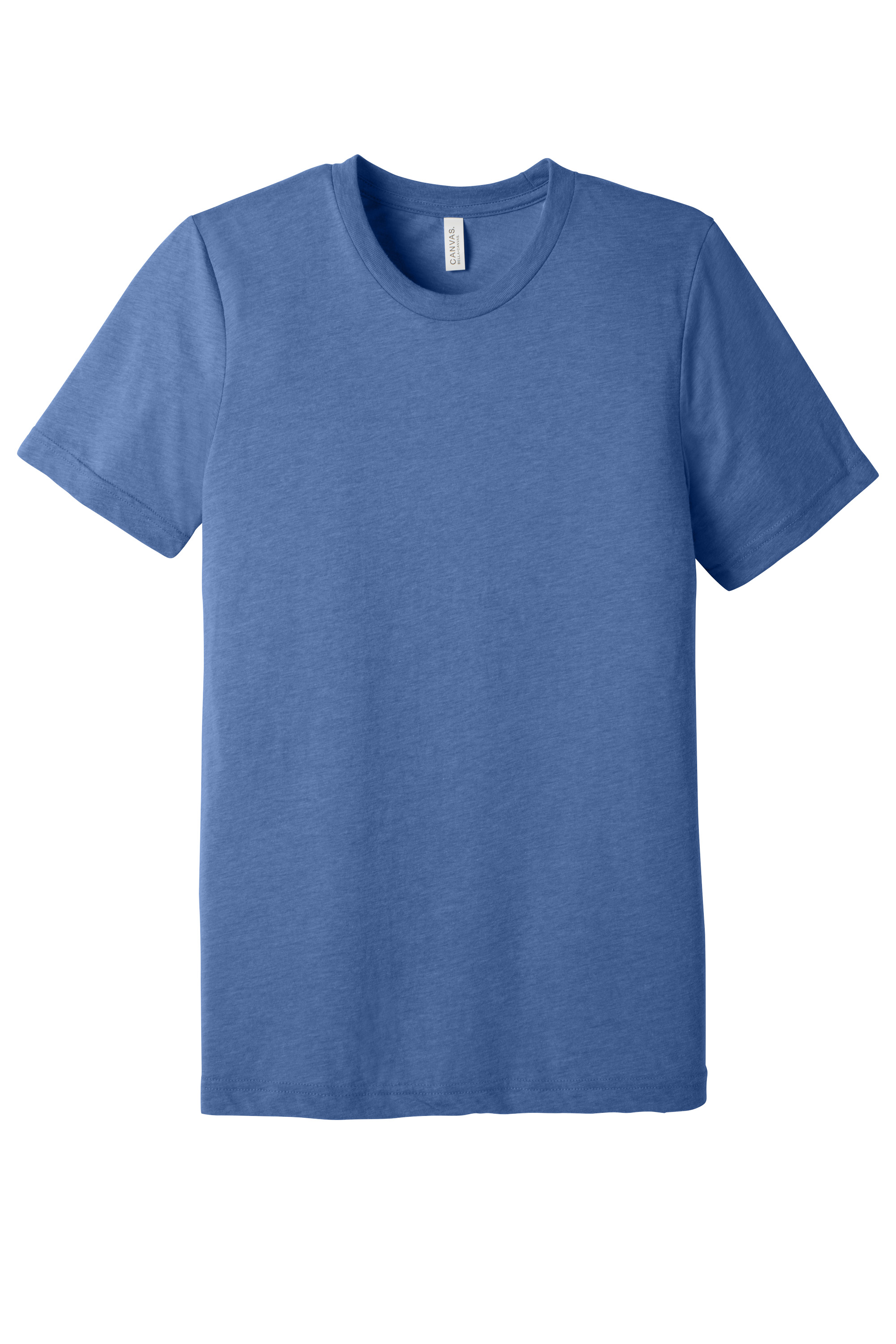 Bella+Canvas BC3413 Unisex Triblend Short Sleeve Tee – Solid Blue Triblend, 4-8 pieces, Blank