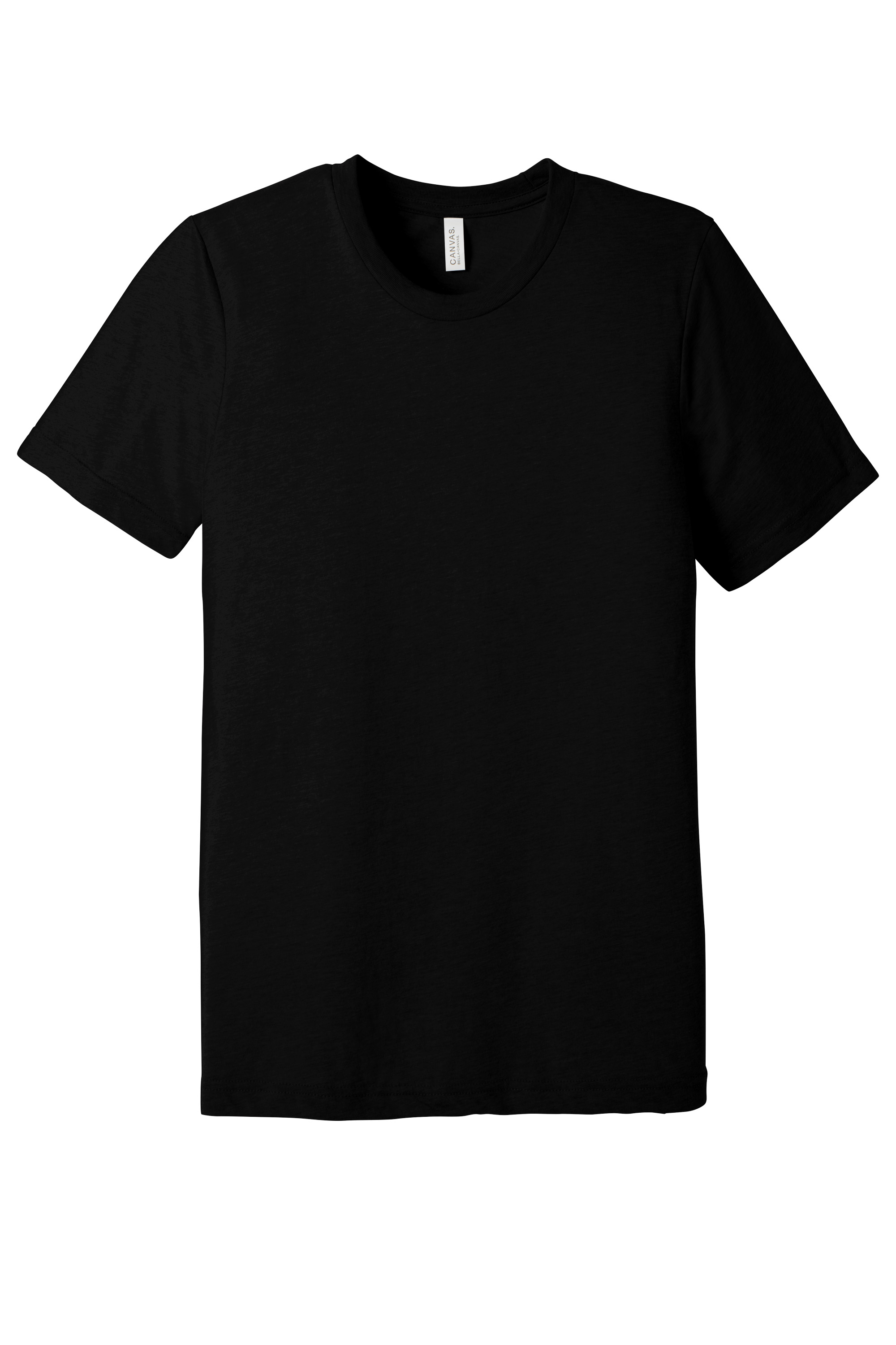 Bella+Canvas BC3413 Unisex Triblend Short Sleeve Tee – Solid Black Triblend, 100+ pieces, Blank