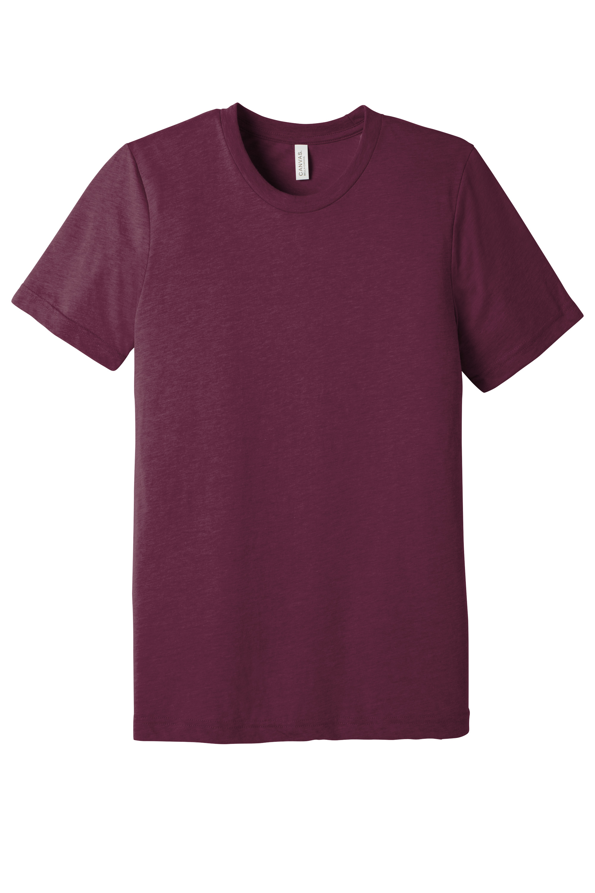 Bella+Canvas BC3413 Unisex Triblend Short Sleeve Tee – Solid Maroon Triblend, 24-47 pieces, Blank