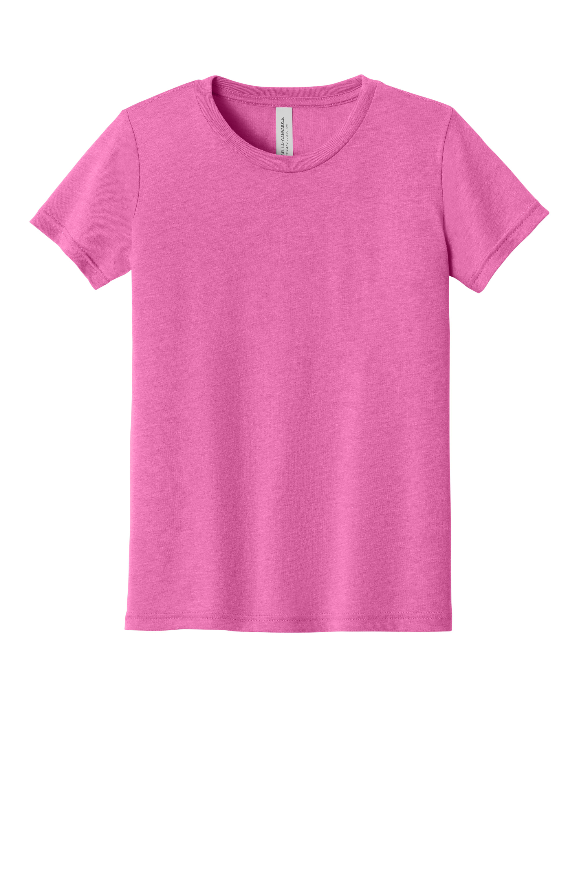 Bella+Canvas BC3413Y Youth Triblend Short Sleeve Tee – Charity Pink Triblend, 48-99 pieces, Blank