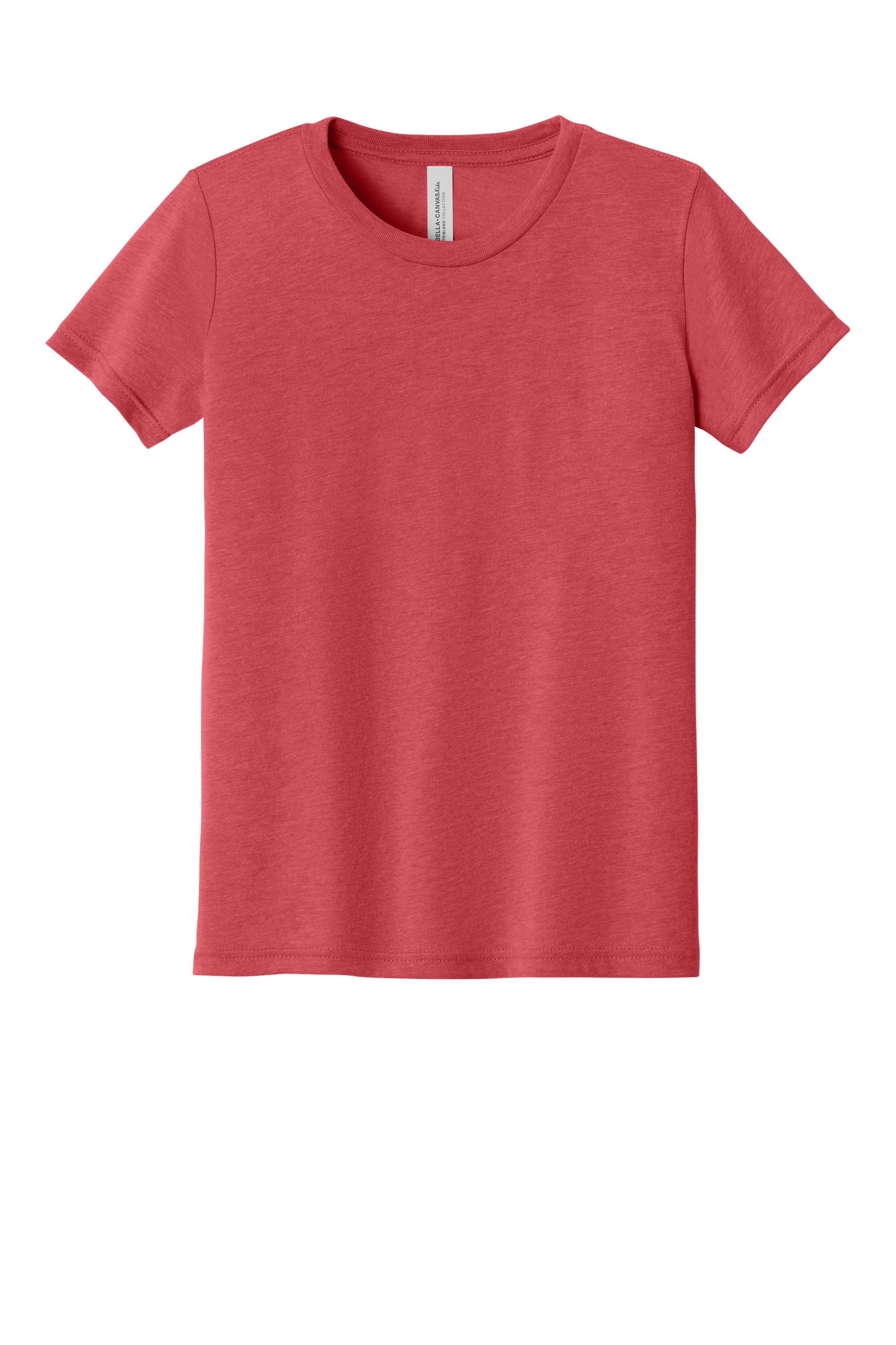 Bella+Canvas BC3413Y Youth Triblend Short Sleeve Tee – Red Triblend, 48-99 pieces, Blank