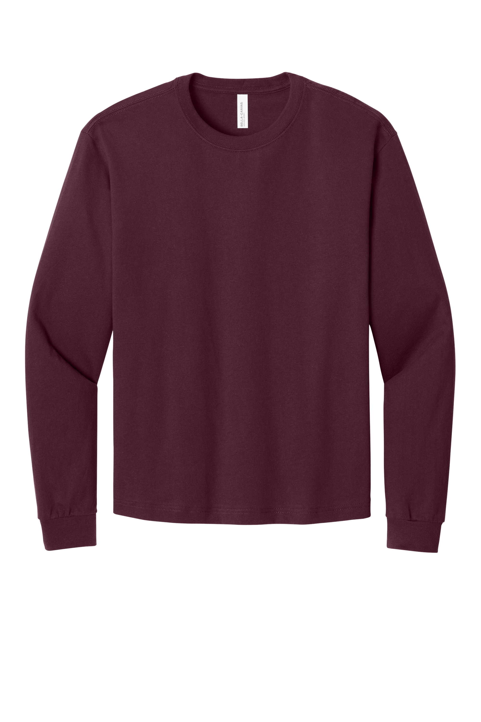 Bella+Canvas BC3511 Unisex Heavyweight Long Sleeve Tee – Maroon, 21-23 pieces, Front Print