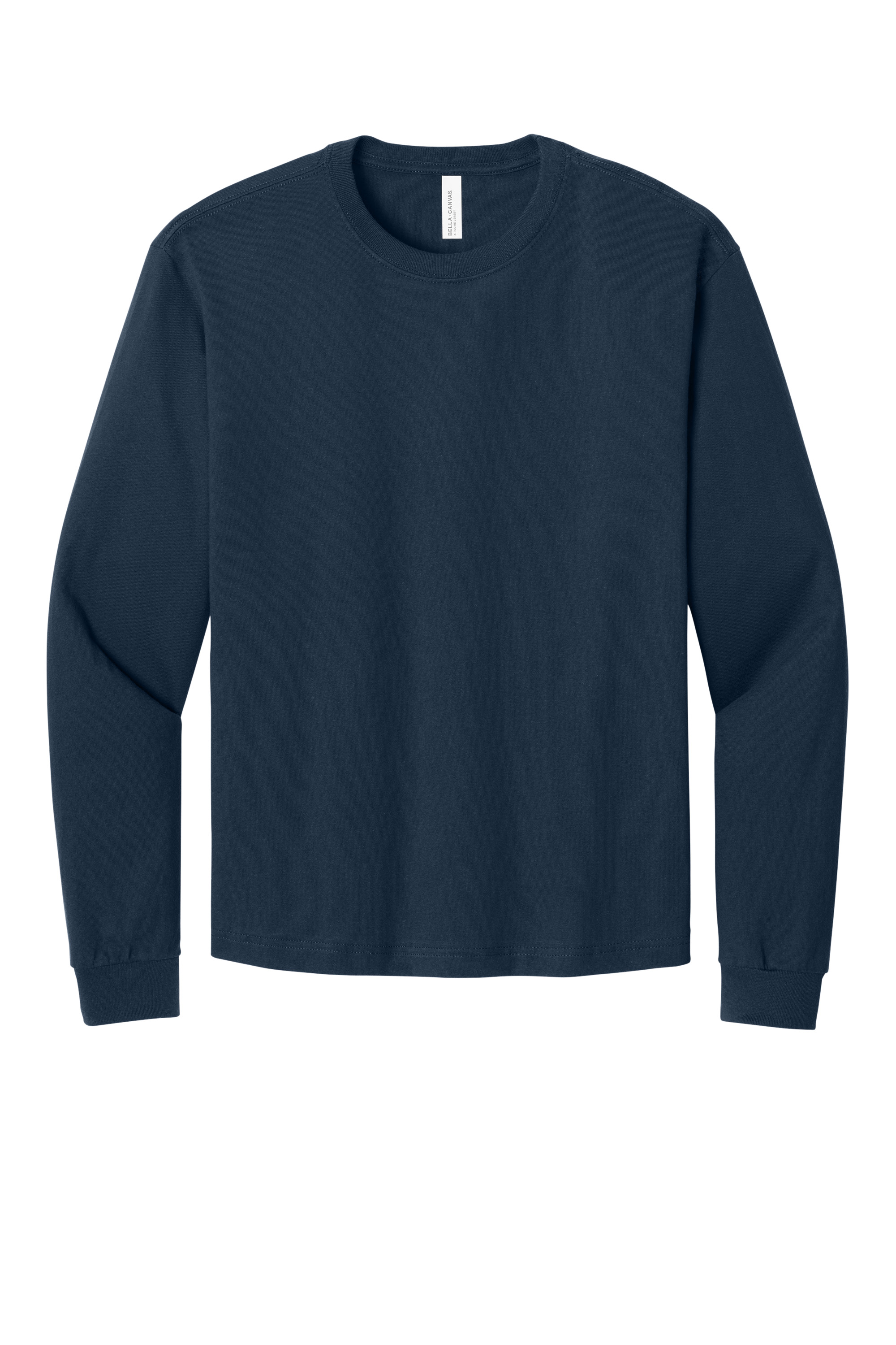 Bella+Canvas BC3511 Unisex Heavyweight Long Sleeve Tee – Navy, 21-23 pieces, Front Print