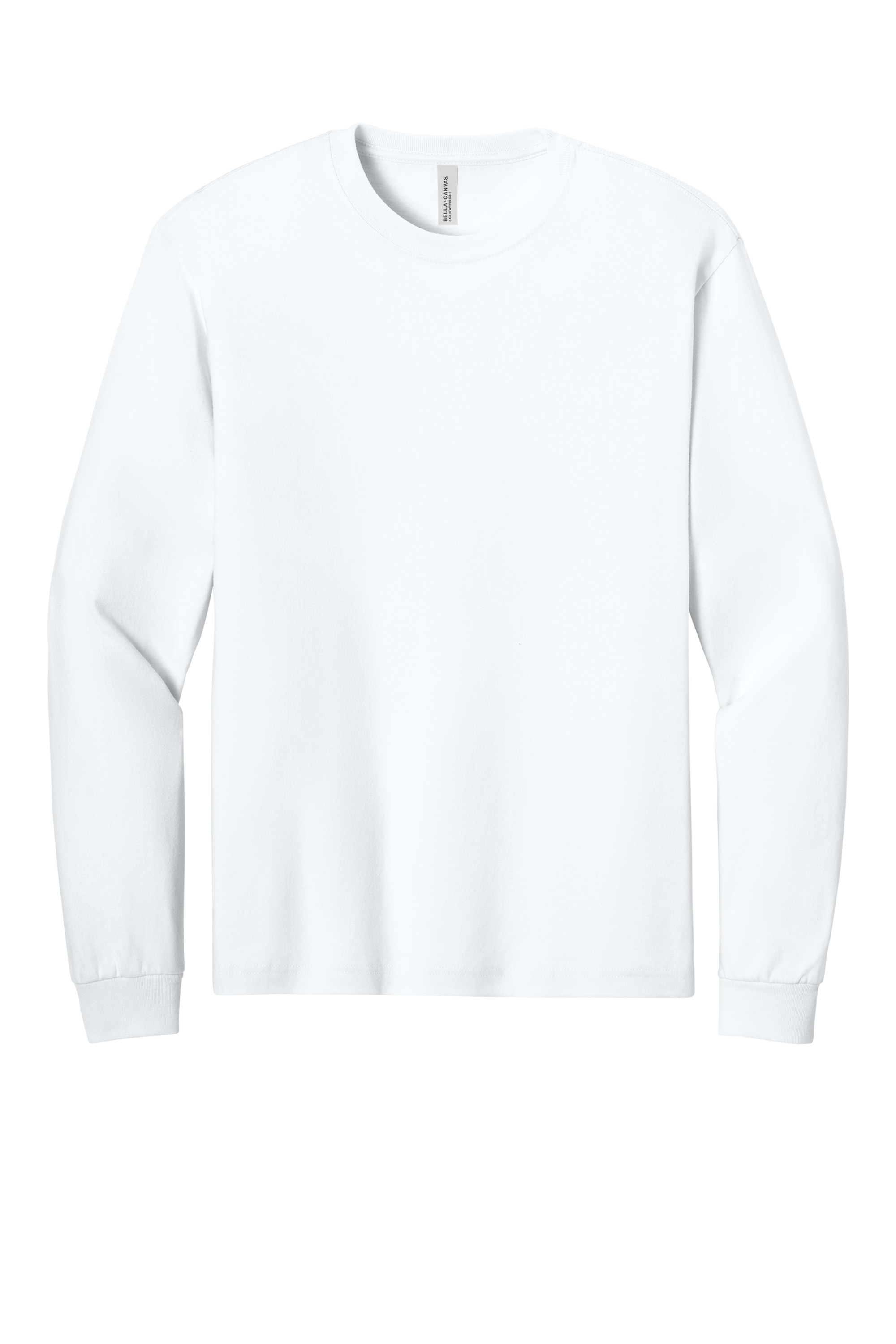 Bella+Canvas BC3511 Unisex Heavyweight Long Sleeve Tee – White, 21-23 pieces, Front Print
