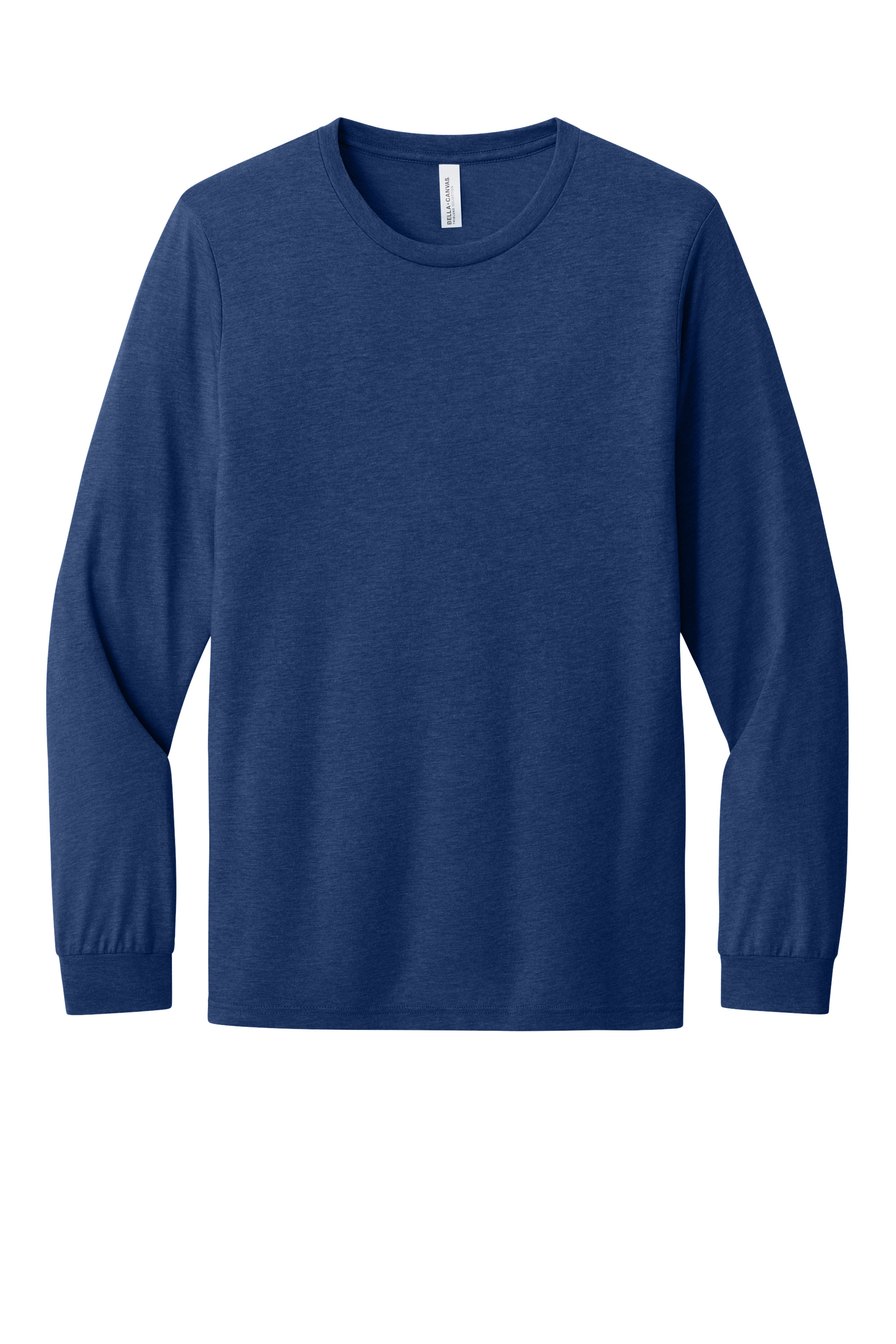 Bella+Canvas BC3513 Unisex Triblend Long Sleeve Tee – Navy Triblend, 9-12 pieces, Blank