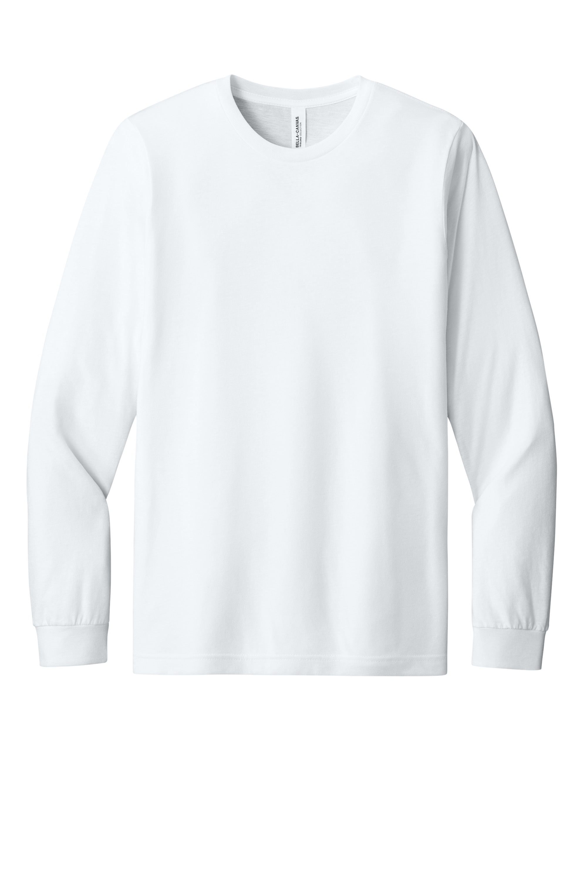 Bella+Canvas BC3513 Unisex Triblend Long Sleeve Tee – Solid White Triblend, 21-23 pieces, Blank