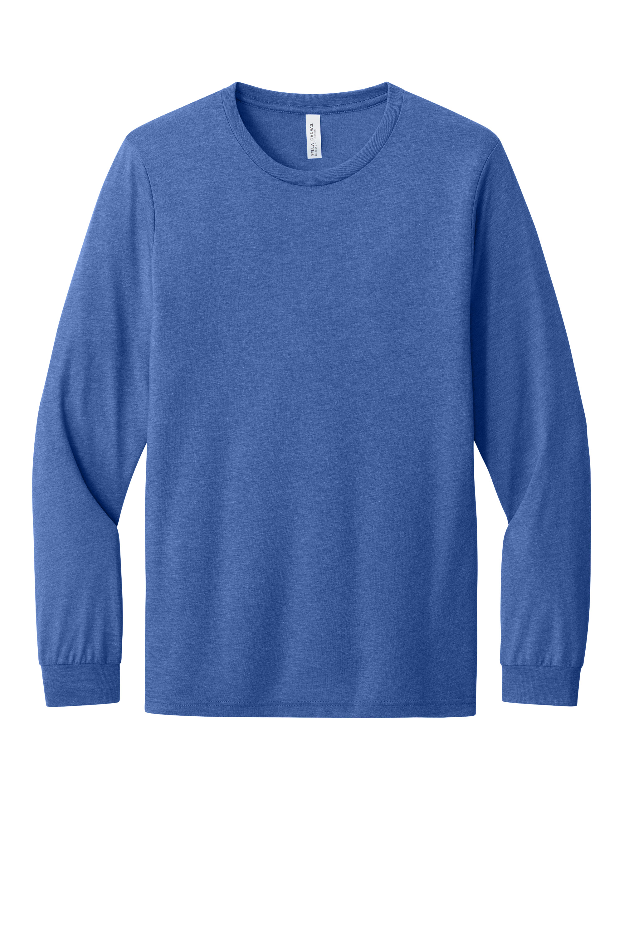 Bella+Canvas BC3513 Unisex Triblend Long Sleeve Tee – Blue Triblend, 21-23 pieces, Blank