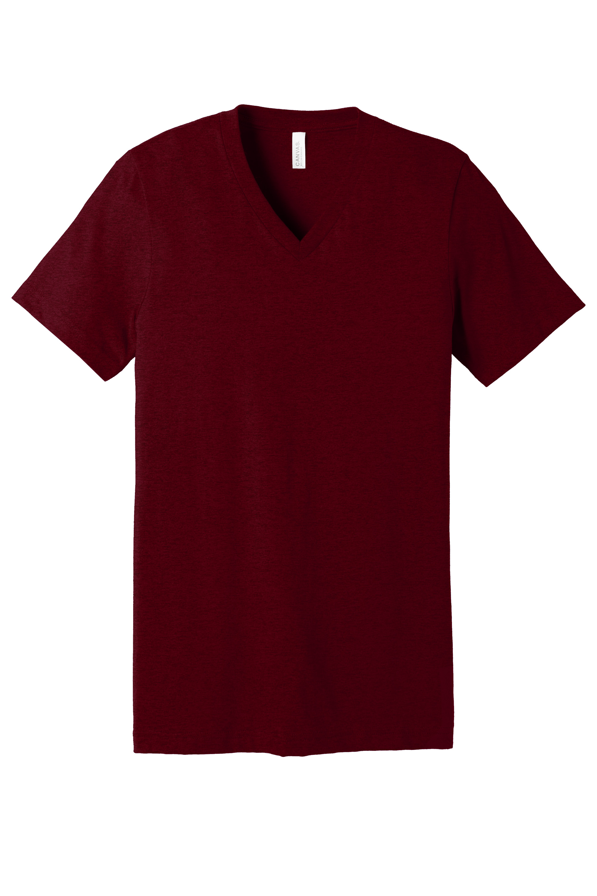 Bella+Canvas BC3005CVC Unisex Heather CVC V-Neck Tee – Heather Cardinal, 48-99 pieces, Blank