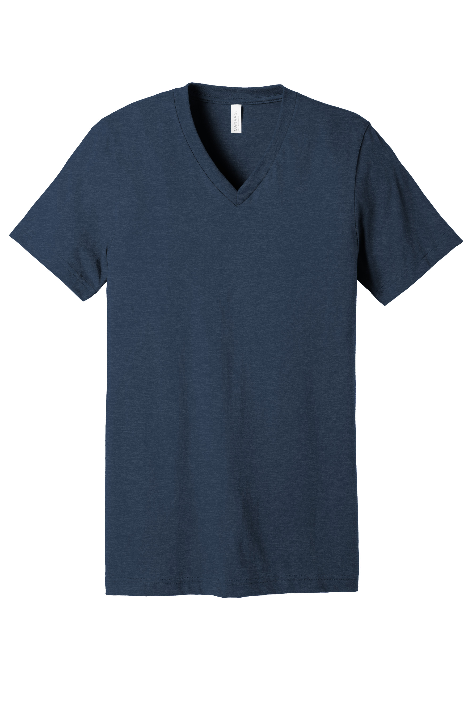 Bella+Canvas BC3005CVC Unisex Heather CVC V-Neck Tee – Heather Navy, 100+ pieces, Blank