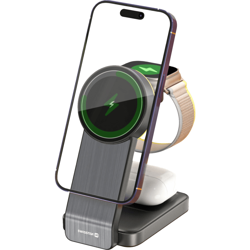 Swissten MagFold 3-in-1 -latausteline 25 W