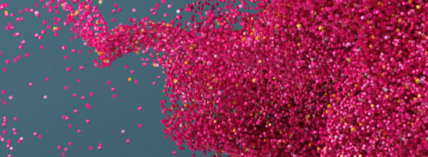 Liittymien lisäpalvelut-sivun kuvituskuva, jossa pinkeistä kuutioista muodostunut pilvi