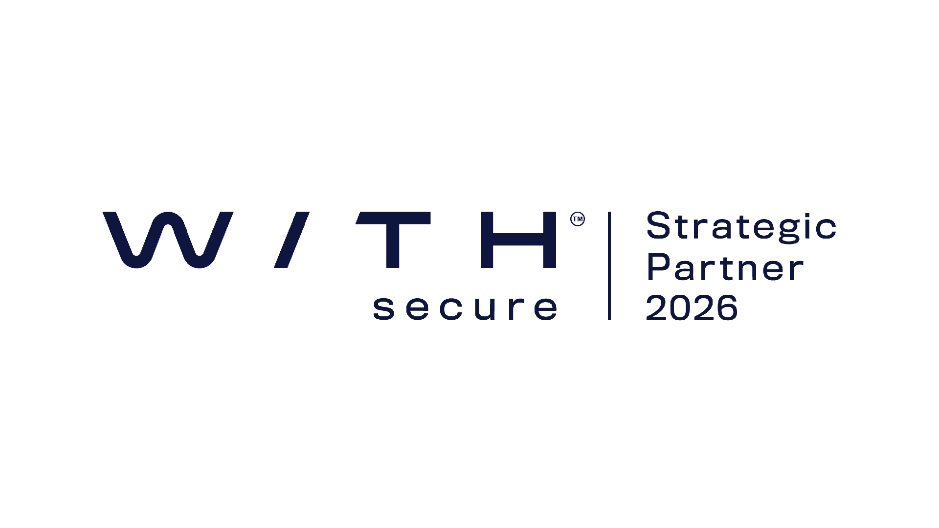 WithSecuren logo ja teksti Strategic Partner 2026 valkoisella pohjalla.