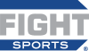 FIGHT SPORTS -logo, jossa on lihavoitu harmaa FIGHT sinisen palkin yläpuolella, jossa on valkoinen SPORTS-teksti.