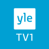 Yle TV1:n logo valkoisella tekstillä sinisellä pohjalla.
