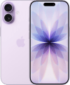 Laventelinvärinen iPhone, jonka etunäytössä on violetti kukkakuvio ja kaksi takakameraa.