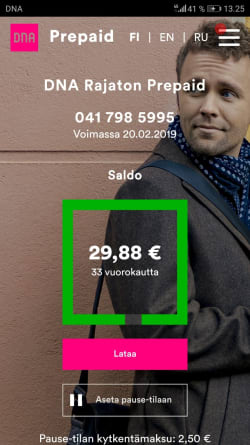 prepaid saldon tarkastelu prepaid appissa