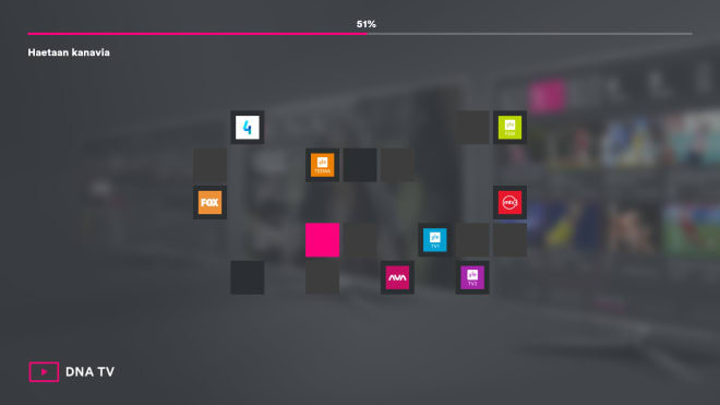 DNA TV-hubin käyttöönotto: automaattinen kanavahaku.