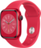 Apple Watch Series 8 (GPS, 41 mm), PRODUCT(RED) alumiinikuori ja urheiluranneke