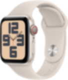 Apple Watch SE (GPS + Cellular 40 mm), Tähtivalkea alumiinikuori ja urheiluranneke, S/M