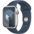 Apple Watch Series 9 (GPS + Cellular 45 mm), Hopeanvärinen alumiinikuori ja myrskynsininen urheiluranneke (M/L)