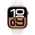 Apple Watch Series 10 (GPS + Cellular 46 mm), M/L, Ruusukulta alumiinikuori  ja punanhäivä urheiluranneke