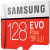 Samsung MicroSD EVO+ 128 Gt -muistikortti + SD-adapteri