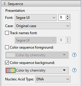 MegAlign Pro's Sequence section of the Style panel