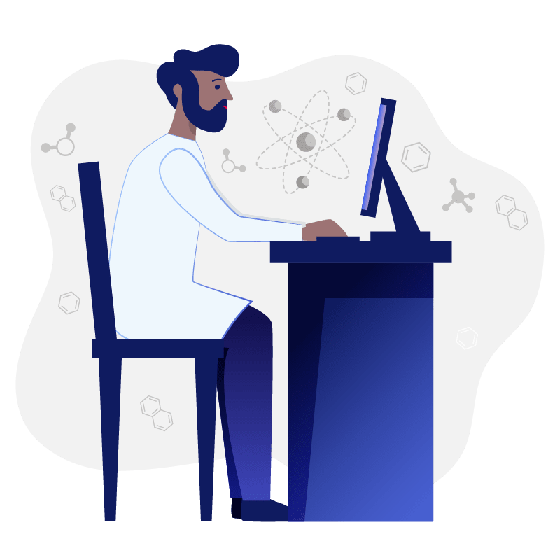 Scientist at Computer
