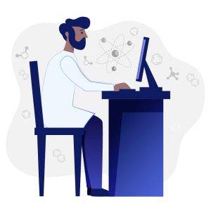 Scientist at Computer